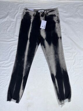 Vervet Haylie High Rise Skinny Jeans Size 28 Black White Gray NWT